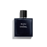 Bleu de Chanel perfume bottle on a white background