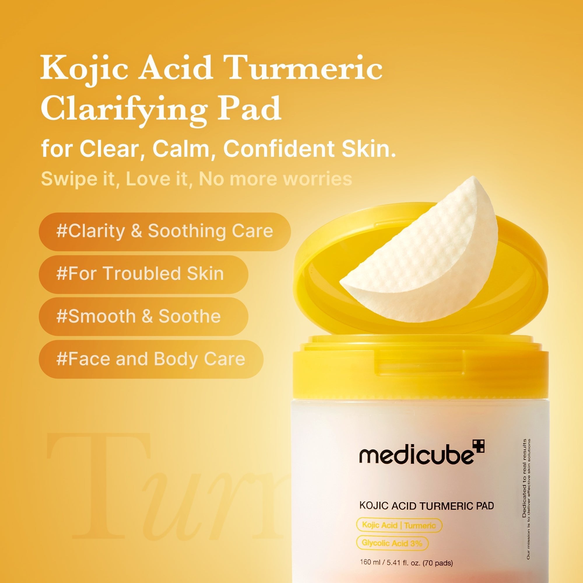 Medicube Kojic Acid Turmeric Pad 160ml (70 Pads) Secondary image