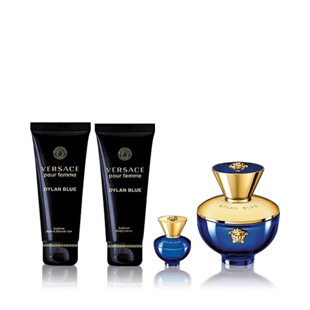 VERSACE DYLAN BLUE FOR WOMEN 100ML 4 PCS GIFT SET - Al Himyan Perfumes | عطور هميان | Oud & Luxury Fragrances - Versace Main image