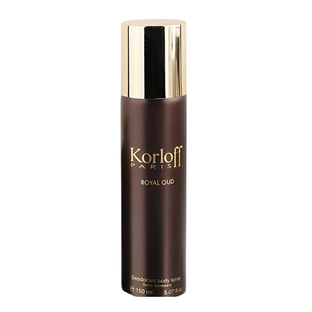 KORLOFF ROYAL OUD UNISEX DEO SPRAY 150ML - Al Himyan Perfumes | عطور هميان | Oud & Luxury Fragrances - Korloff Main image