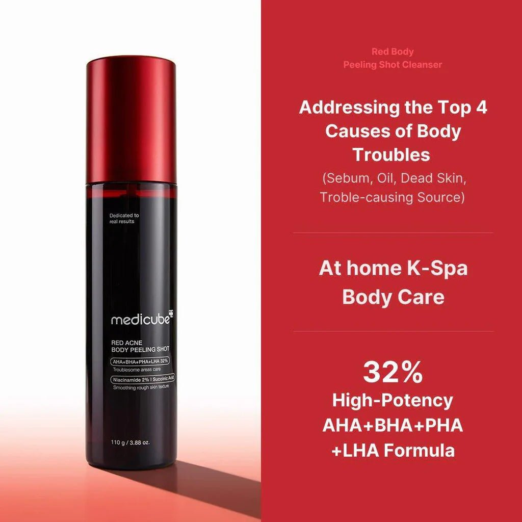 Medicube Red Acne Body Peeling Shot Strawberry Skin Body Spray 110g - Al Himyan Perfumes | عطور هميان | Oud & Luxury Fragrances - Medicube