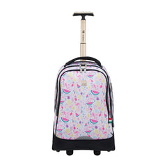 Wires Bright Tropical Big Wheel School Bag Trolley Set of 3 (Lunch Bag & Pencil Case)