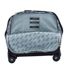 Wires Mist Panda 8 Wheels School Bag Trolley Set of 4(Lunch Bag & Pencil Case)+Lunch Box