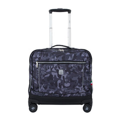 Wires Navy Camouflage 8 Wheels School Bag Trolley Set of 4(Lunch Bag & Pencil Case)+Lunch Box