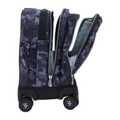 Wires Navy Camouflage 8 Wheels School Bag Trolley Set of 4(Lunch Bag & Pencil Case)+Lunch Box
