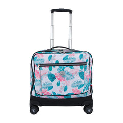 Wires Tropical Leaves 8 Wheels School Bag Trolley Set of 4(Lunch Bag & Pencil Case)+Lunch Box