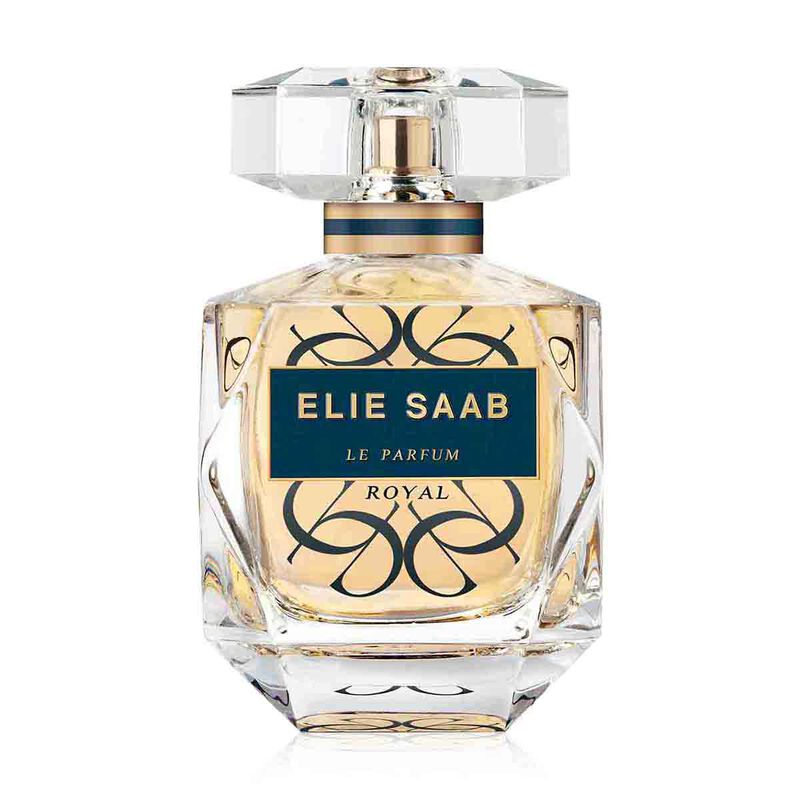 Elie Saab perfume bottle on a white background