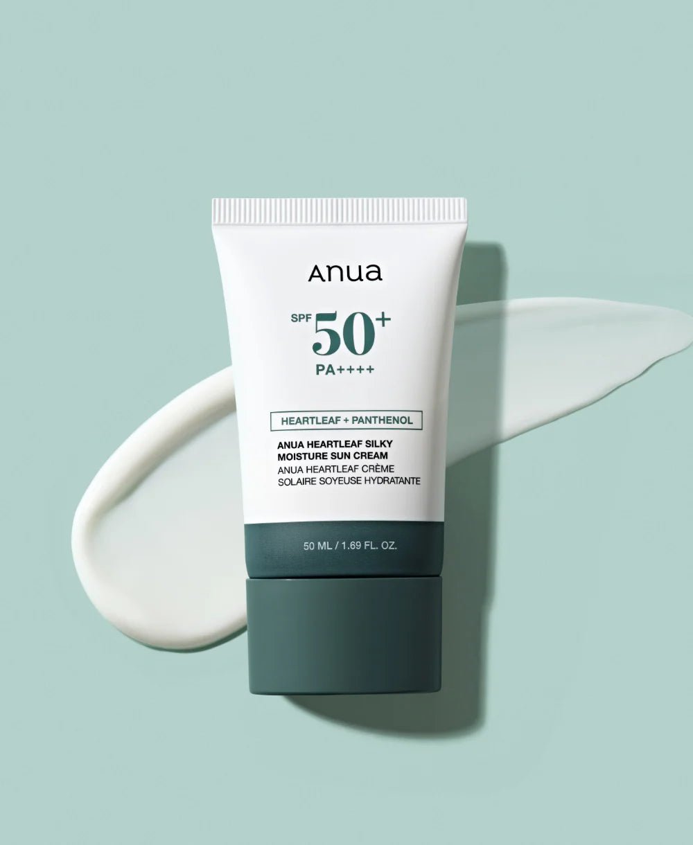 Anua Heartleaf Silky Moisture Sun Cream SPF 50+ PA++++ 50ml - Al Himyan Perfumes | عطور هميان | Oud & Luxury Fragrances - ANUA