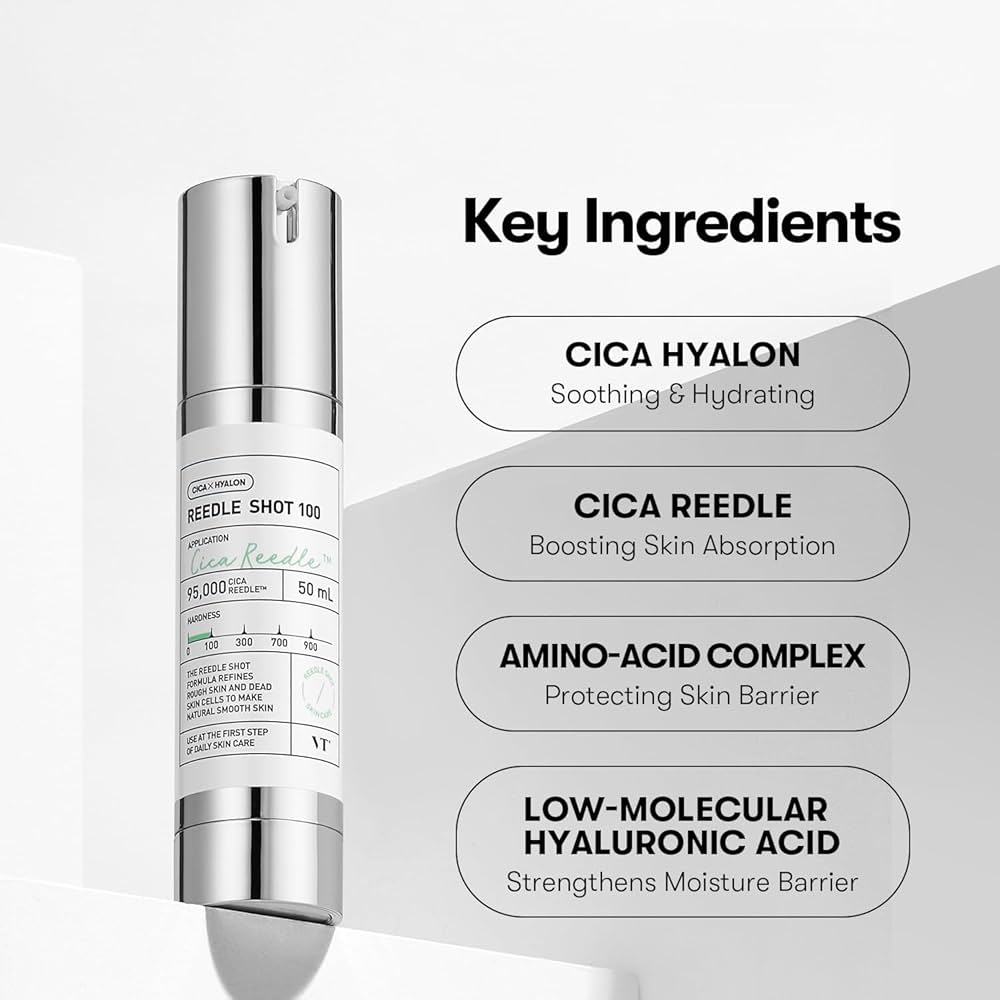 VT Cosmetics Cica Hyalon Reedle Shot 100 Face Serum 50ml - Al Himyan Perfumes | عطور هميان | Oud & Luxury Fragrances - VT Cosmetics