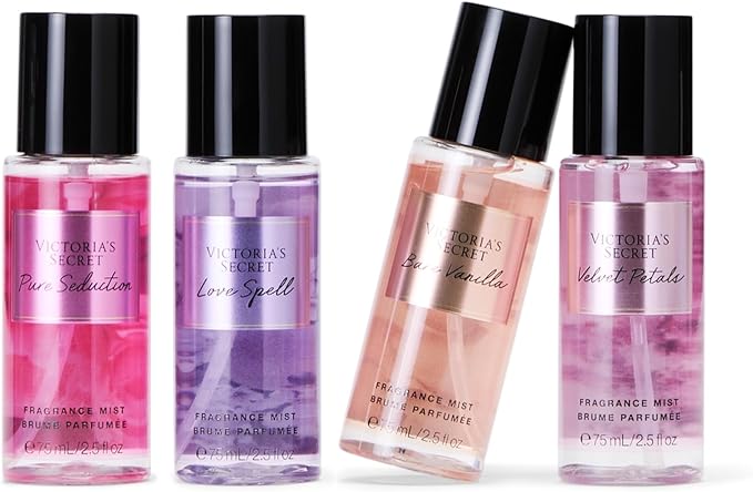 VICTORIA'S SECRET (W) SET FRAGRANCE MIST 4 X 75ML (PURE SEDUCTION + VELVET PETALS + LOVE SPELL + BARE VANILLA) - Al Himyan Perfumes | عطور هميان | Oud & Luxury Fragrances - VICTORIA'S SECRET