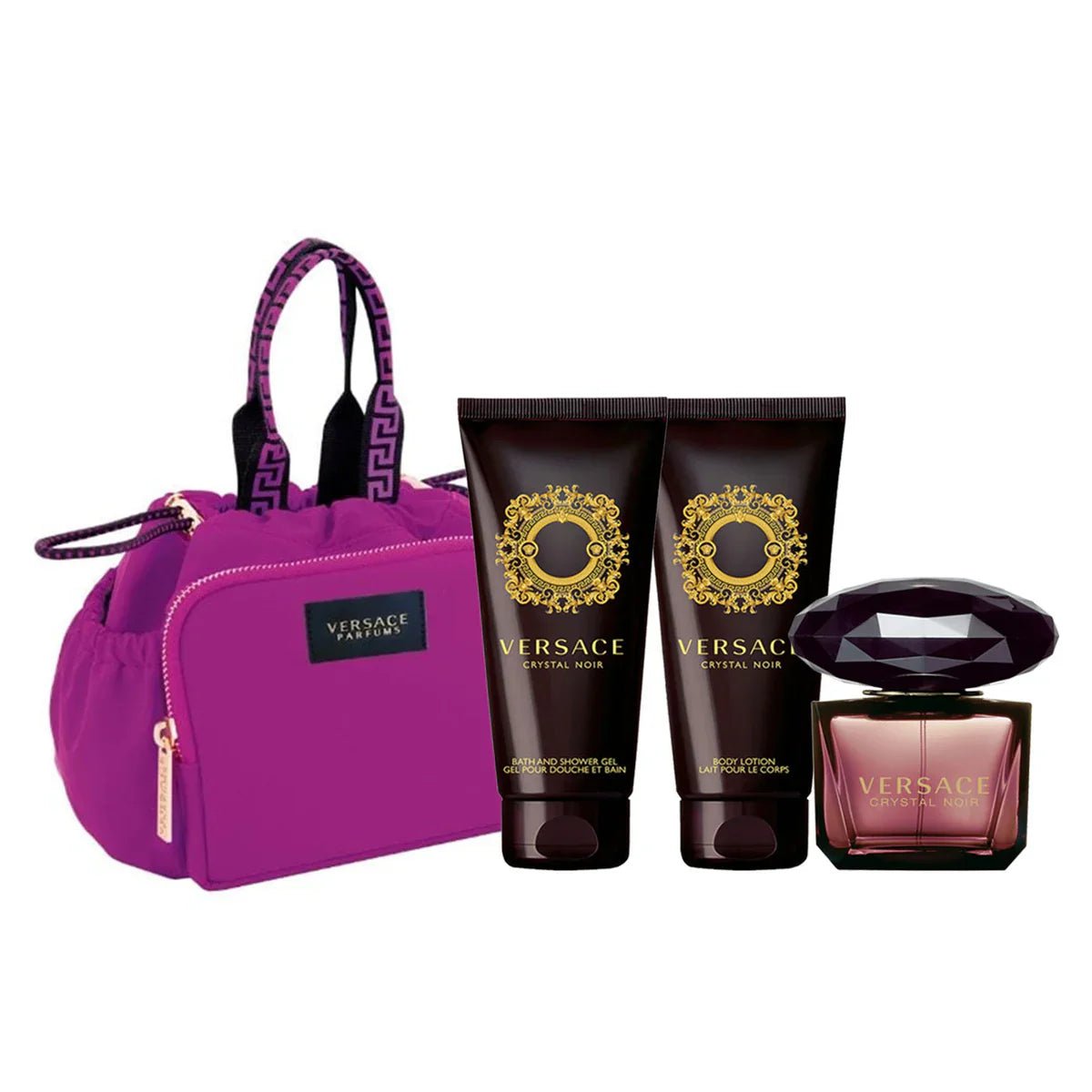 Versace Crystal Noir Gift Set EDP 90ml + Body Lotion 100ml + Bath & Shower Gel 100ml + Makeup Case - Al Himyan Perfumes | عطور هميان | Oud & Luxury Fragrances - Versace الصورة الرئيسية