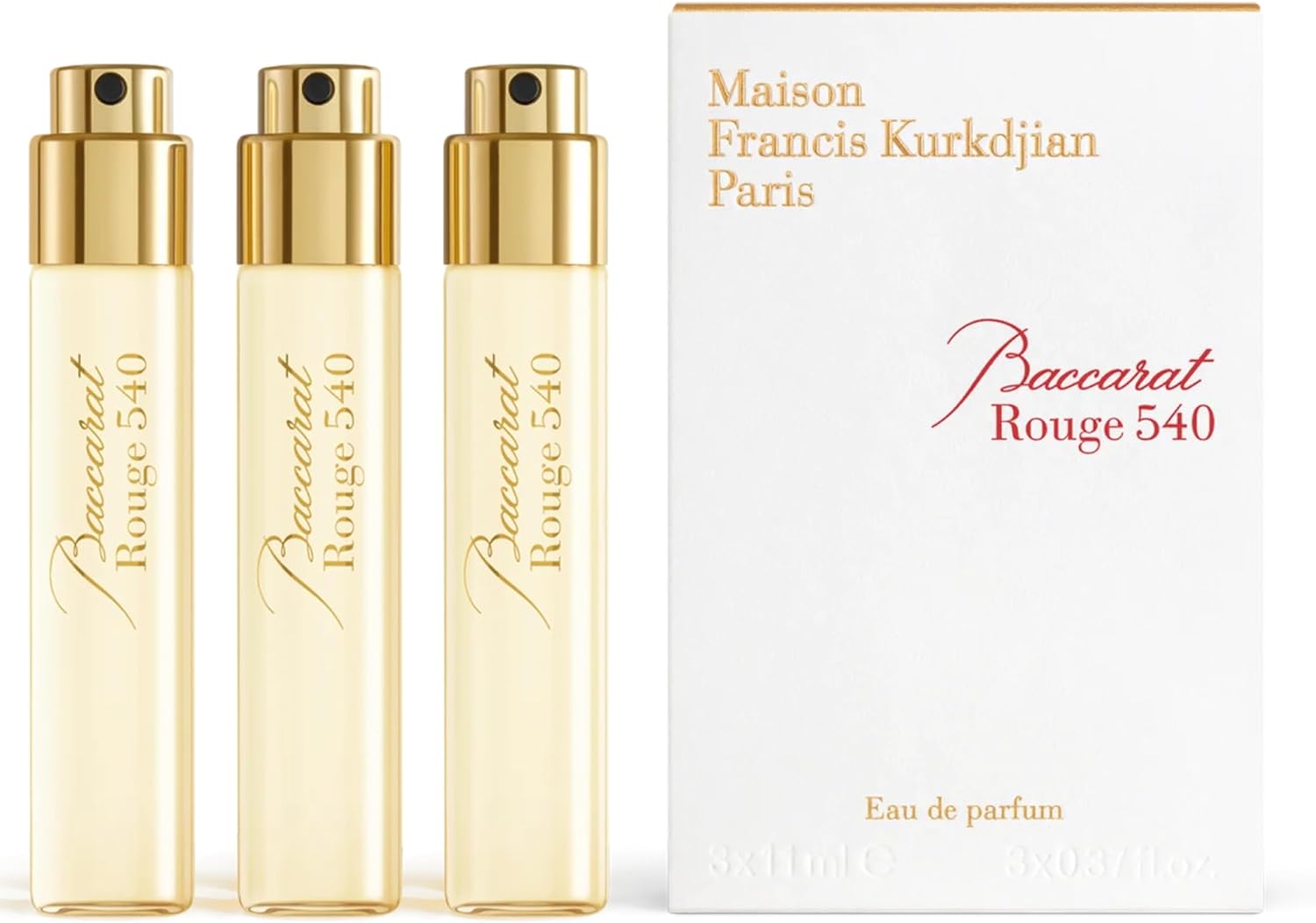 MAISON FRANCIS KURKDJIAN BACCARAT ROUGE 540 UNISEX EDP TRAVEL REFILLS 3X11ML - Al Himyan Perfumes | عطور هميان | Oud & Luxury Fragrances - Maison Francis Kurkdjian