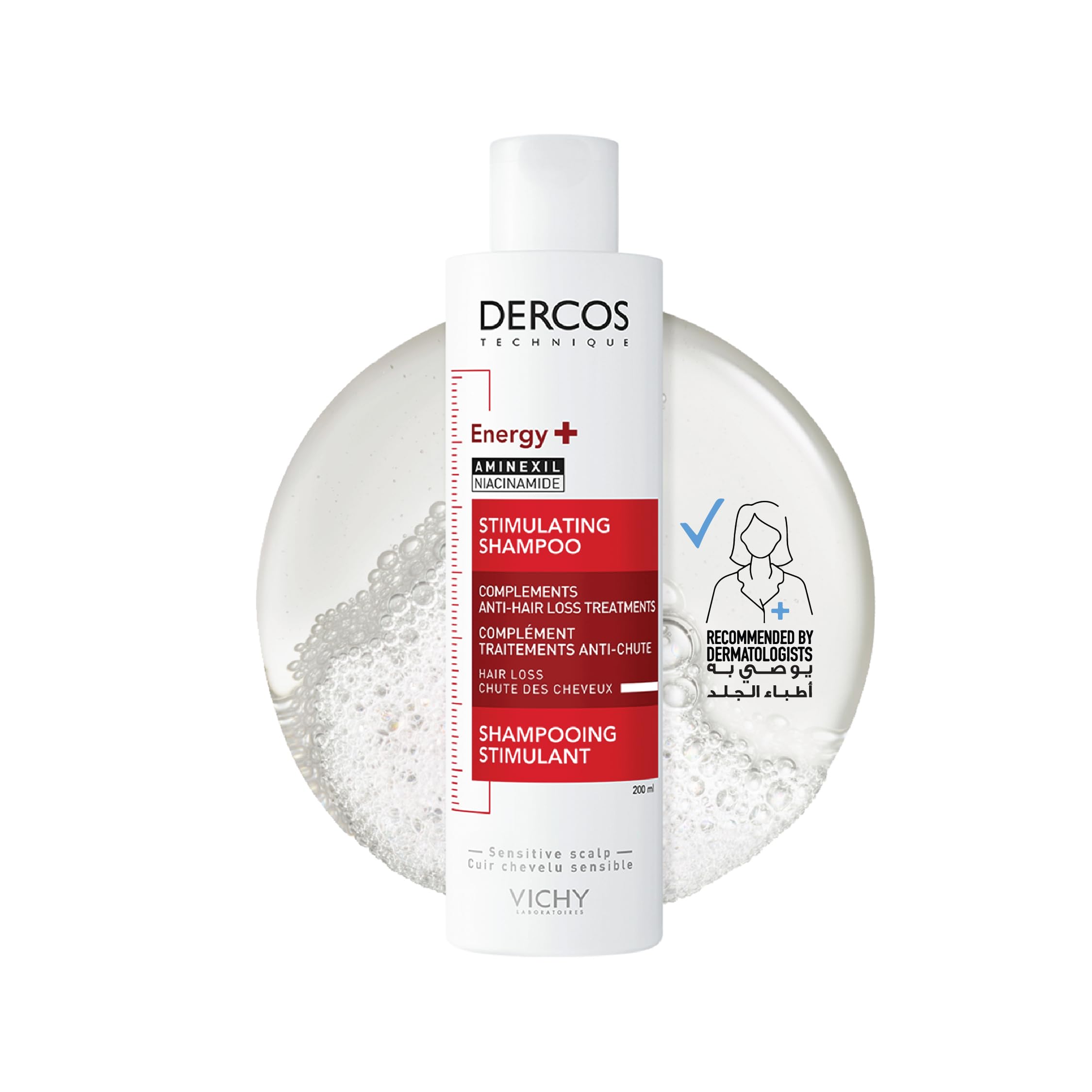 VICHY DERCOS ENERGY+ STIMULATING SHAMPOO ANTI HAIR LOSS 200ML - Al Himyan Perfumes | عطور هميان | Oud & Luxury Fragrances - Vichy