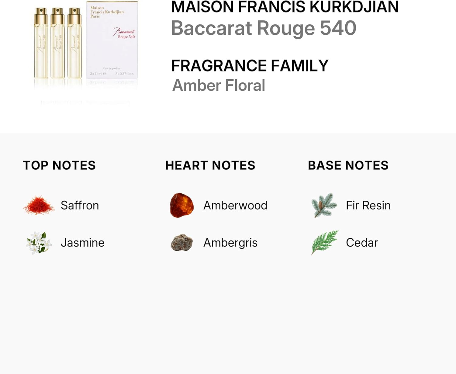 MAISON FRANCIS KURKDJIAN BACCARAT ROUGE 540 UNISEX EDP TRAVEL REFILLS 3X11ML - Al Himyan Perfumes | عطور هميان | Oud & Luxury Fragrances - Maison Francis Kurkdjian