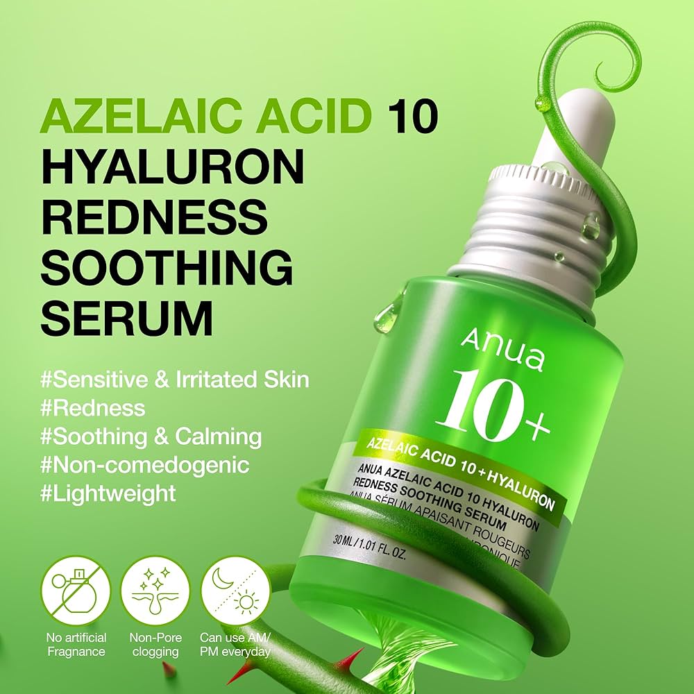 Anua Azelaic Acid 10 + Hyaluron Redness Soothing Serum 30ml - Al Himyan Perfumes | عطور هميان | Oud & Luxury Fragrances - ANUA