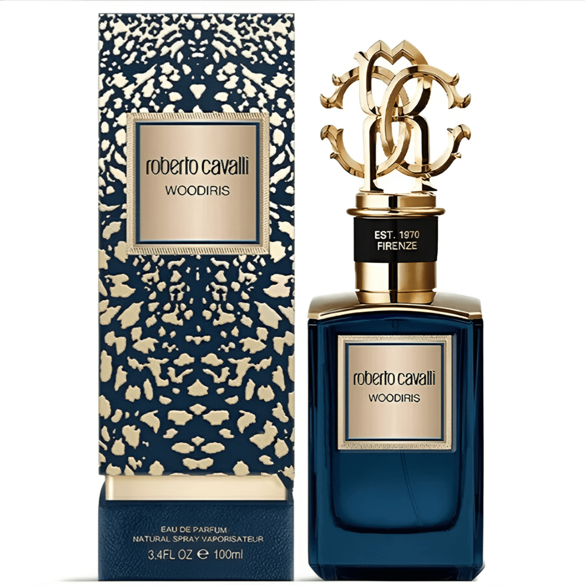 Roberto Cavalli Woodiris Eau de Parfum for unisex - front view on a white background