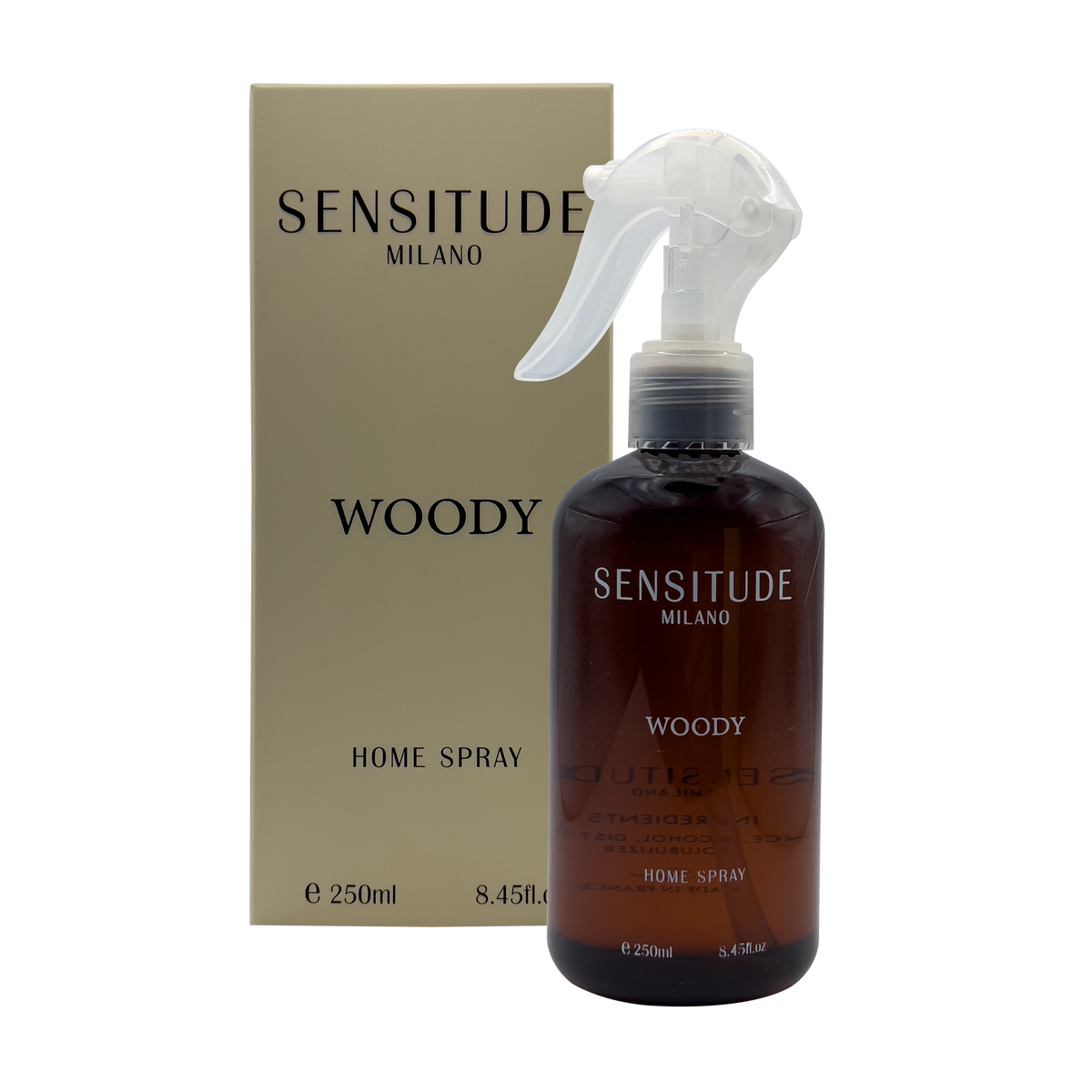 Sensitude Woody Home Spray perfume for unisex - front view on a white background