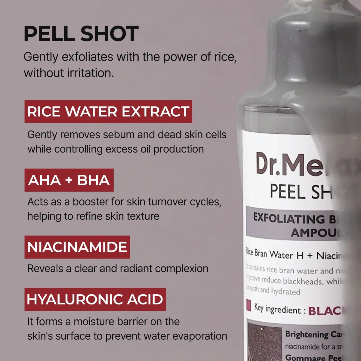 Dr. Melaxin Peel Shot Exfoliating Black Rice Ampoule 80ml - Al Himyan Perfumes | عطور هميان | Oud & Luxury Fragrances - Dr. Melaxin