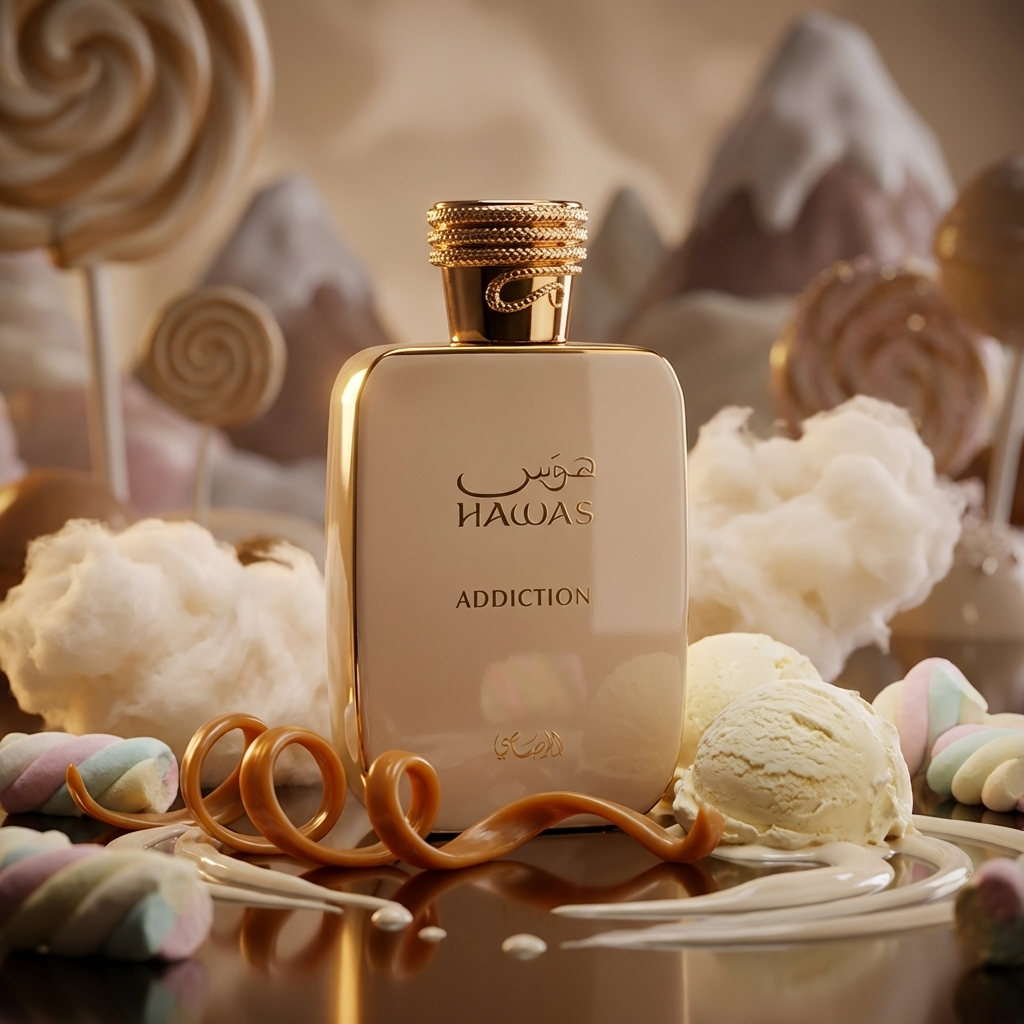 Rasasi Hawas Addiction EDP 100ml with lollipops and marshmallows