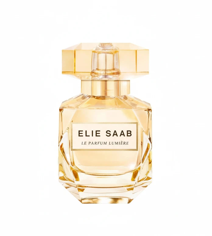Elie Saab perfume bottle on a white background