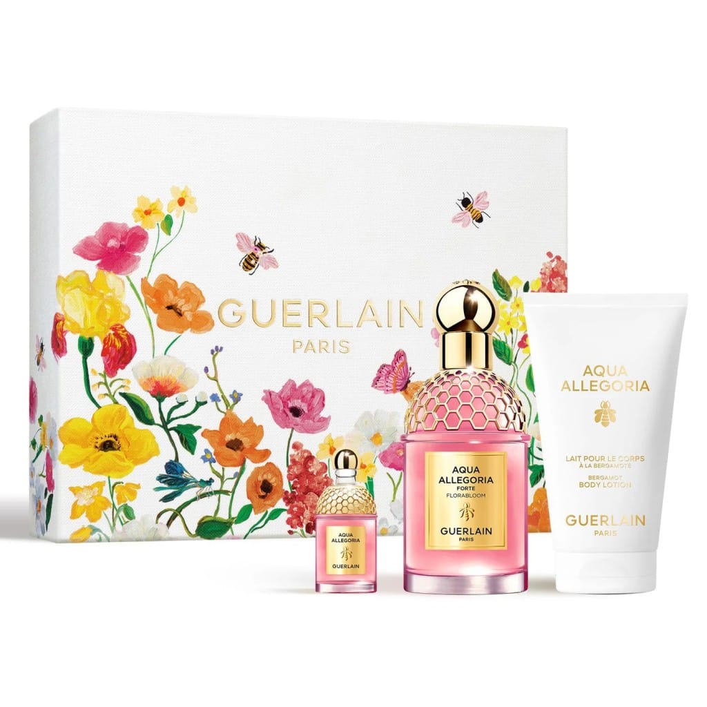 GUERLAIN AQUA ALLEGORIA FLORABLOOM FORTE UNISEX GIFT SET EDP 75ML+75ML+7.5ML