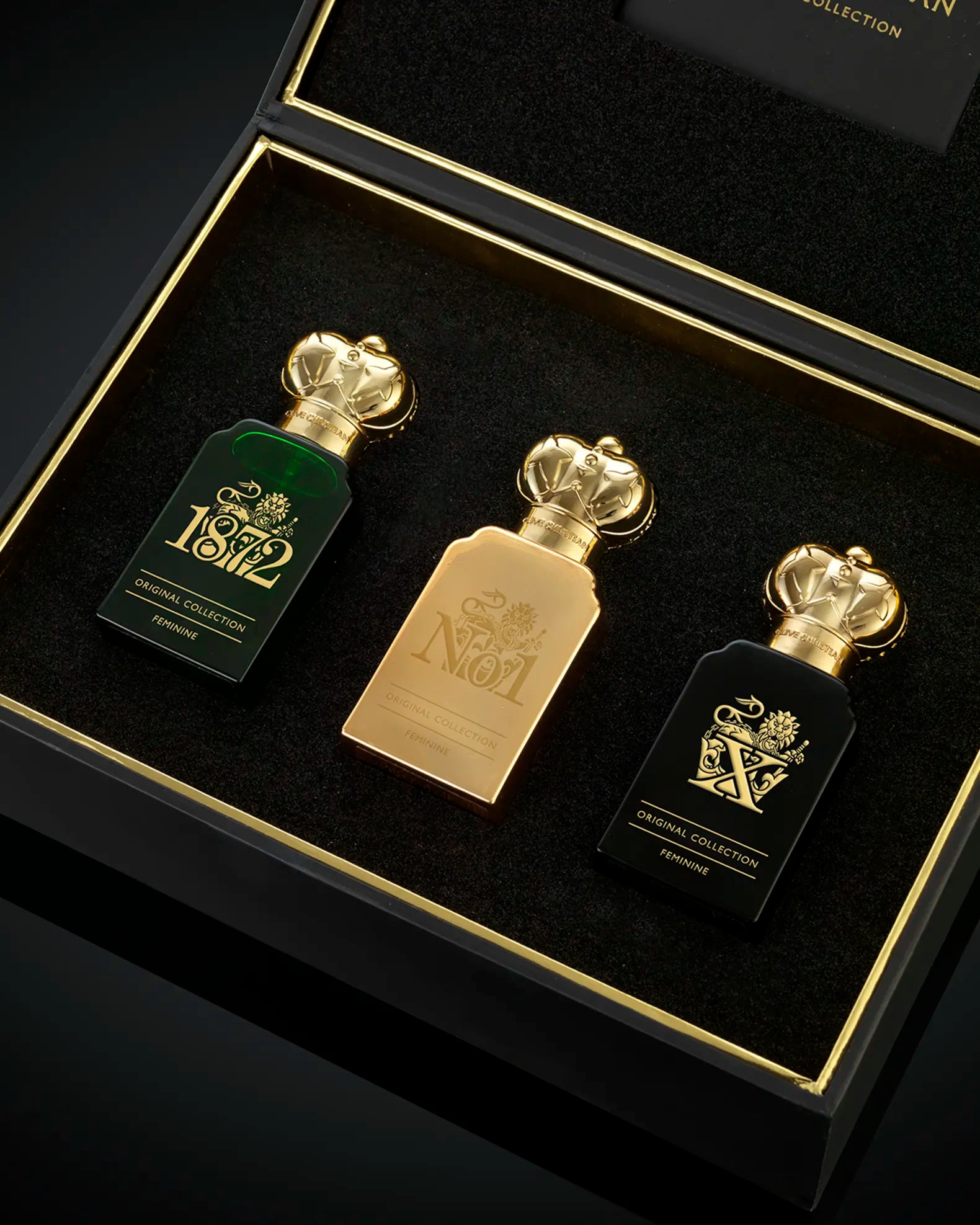 Clive Christian Original Collection Feminine Traveller Set Perfume 3 X 10ml bottle and box
