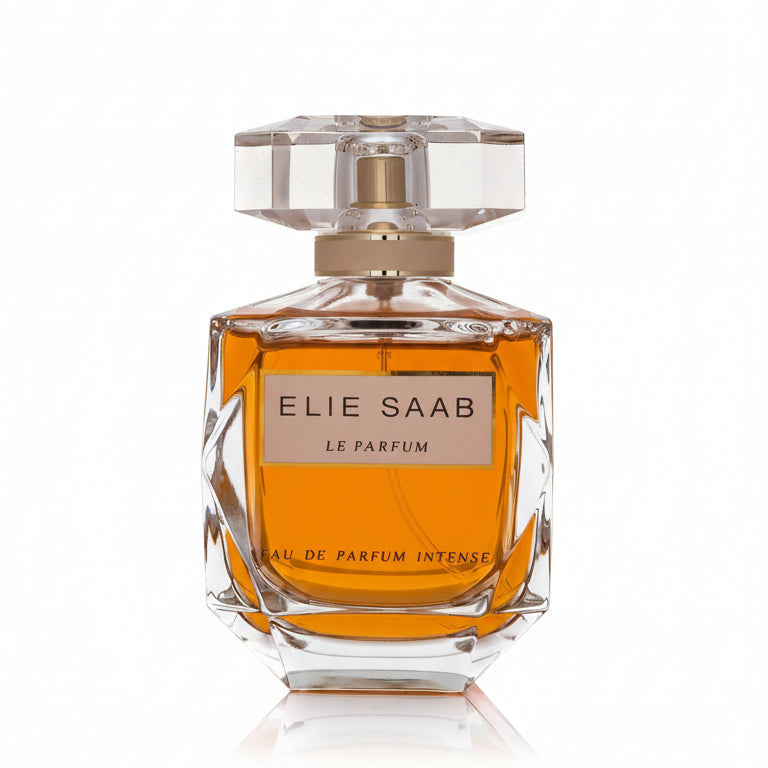 Elie Saab Le Parfum Eau de Parfum Intense bottle on a reflective surface