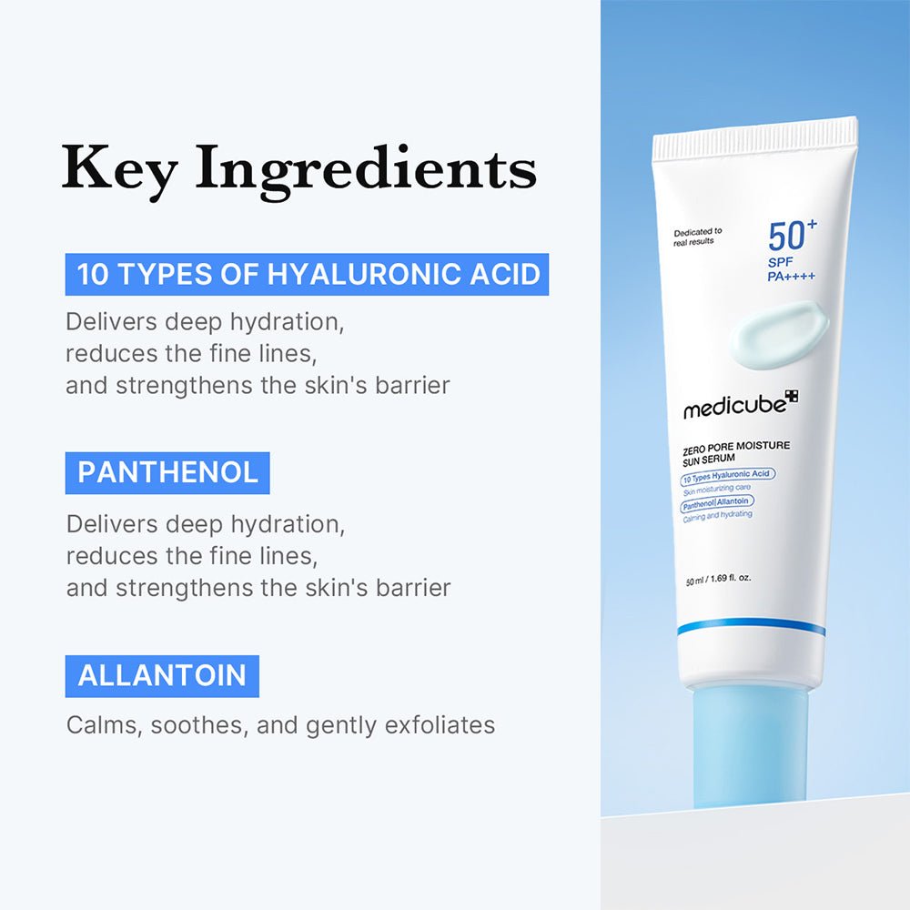 Medicube Zero Pore Moisture Sun Serum SPF50+PA++++ 50ml - Al Himyan Perfumes | عطور هميان | Oud & Luxury Fragrances - Medicube