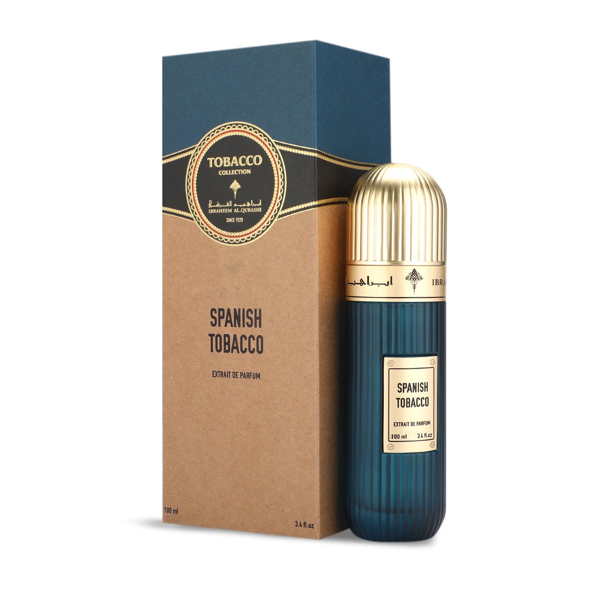 IBRAHEEM ALQURASHI SPANISH TOBACCO UNISEX EXTRAIT DE PARFUM 100ML - Al Himyan Perfumes | عطور هميان | Oud & Luxury Fragrances - IBRAHEEM ALQURASHI