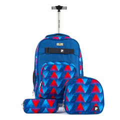 Pierre Cardin Backpack Trolley with Lunch Bag + Pencil Case black with White Polka Dots