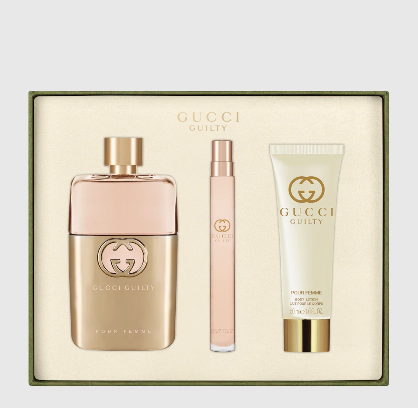 Gucci Guilty Pour Femme Gift Set EDP 90ml + EDP 10ml + Body Lotion 50ml - Al Himyan Perfumes | عطور هميان | Oud & Luxury Fragrances - Gucci الصورة الرئيسية