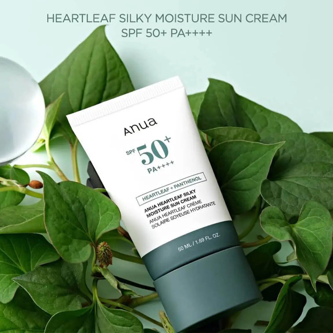 Anua Heartleaf Silky Moisture Sun Cream SPF 50+ PA++++ 50ml - Al Himyan Perfumes | عطور هميان | Oud & Luxury Fragrances - ANUA