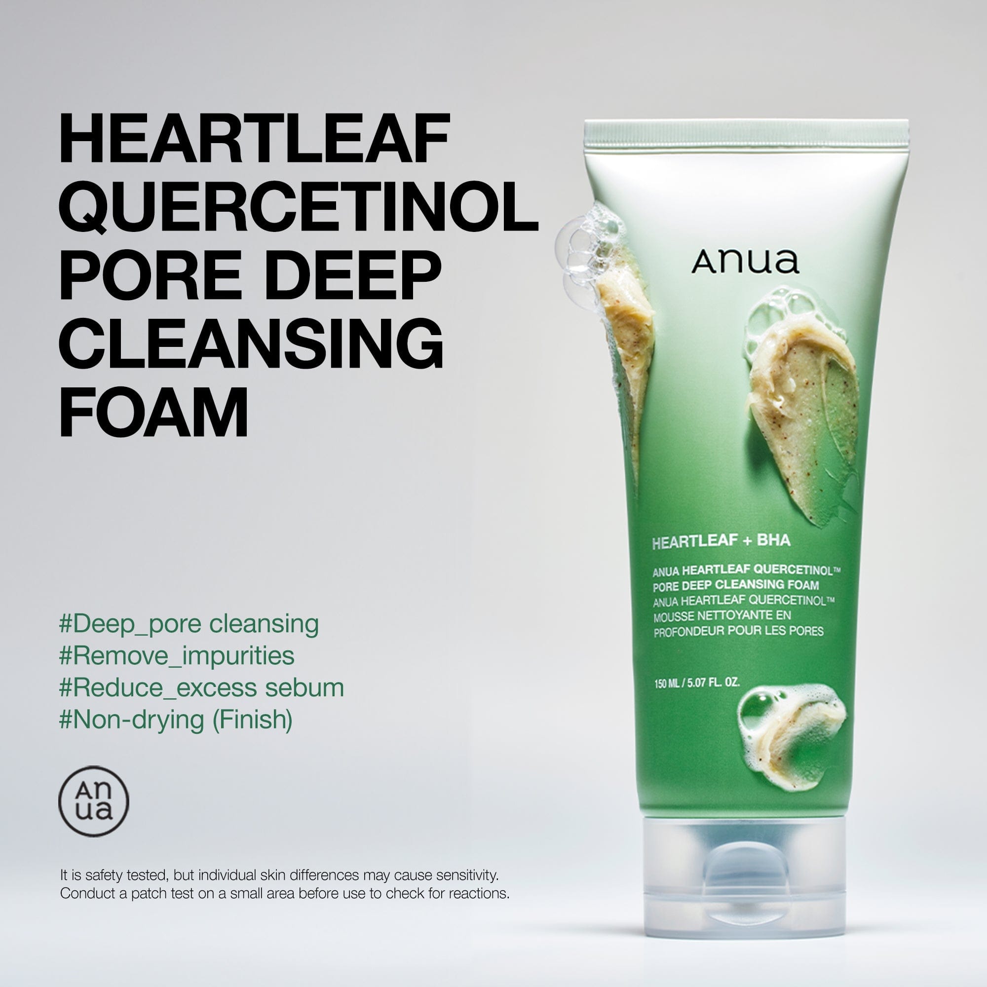 Anua Heartleaf Quercetinol Pore Deep Cleansing Foam 150ml - Al Himyan Perfumes | عطور هميان | Oud & Luxury Fragrances - ANUA