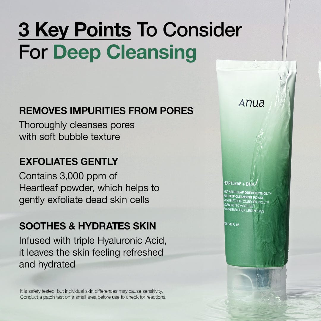 Anua Heartleaf Quercetinol Pore Deep Cleansing Foam 150ml - Al Himyan Perfumes | عطور هميان | Oud & Luxury Fragrances - ANUA