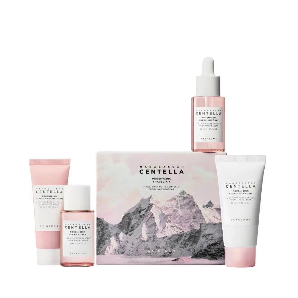 SKIN1004 Madagascar Centella Poremizing Travel Kit, Foam 20 ml+ Gel Cream 30 ml+ Ampoule 30 ml+ Toner 30 ml - Al Himyan Perfumes | عطور هميان | Oud & Luxury Fragrances - SKIN1004 Main image