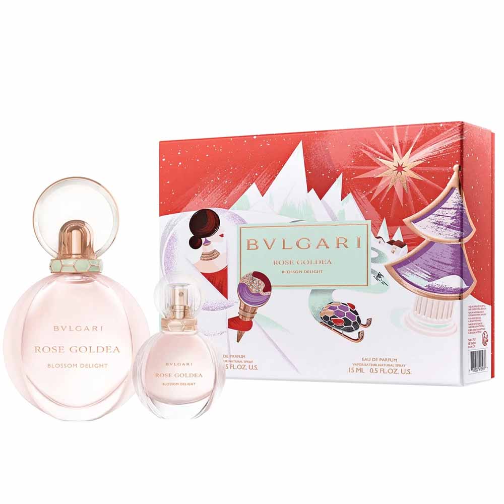 BVLGARI ROSE GOLDEA BLOSSOM DELIGHT FOR WOMEN MINI SET EDP 75ML+ EDP 15ML - Al Himyan Perfumes | عطور هميان | Oud & Luxury Fragrances - BVLGARI