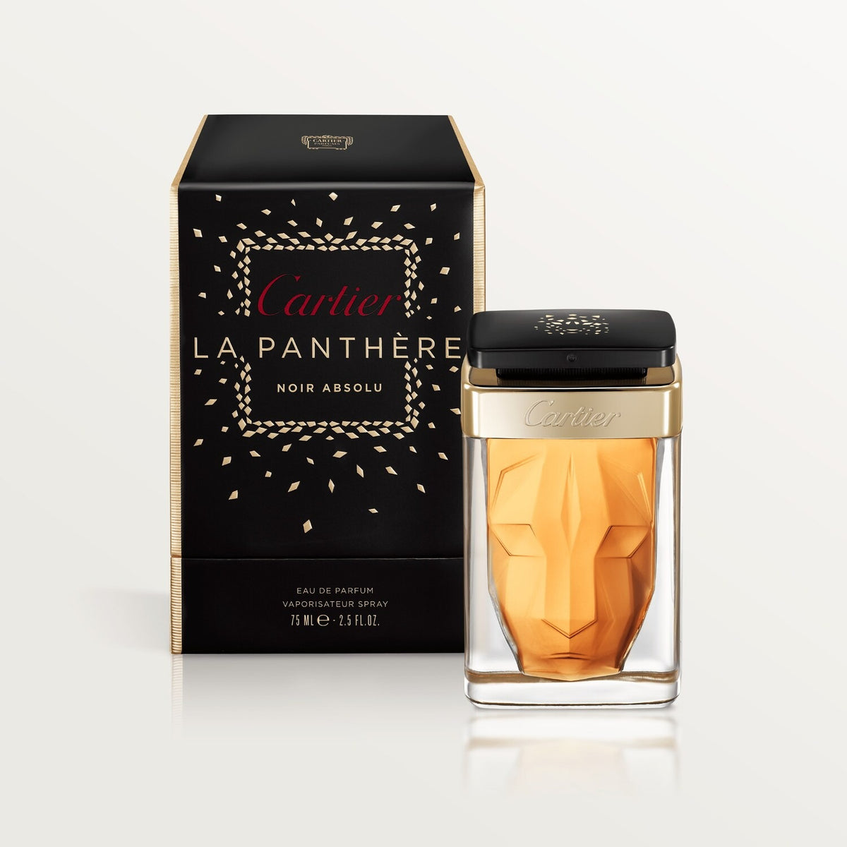 Cartier La Panthere Noir Absolu Eau de Parfum 75ml bottle and box