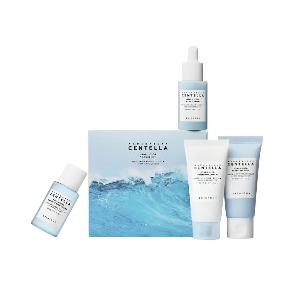 SKIN1004 Madagascar Centella Hyalu - Cica Travel Kit, Toner 30ml+Serum 30ml+Cream 30ml+Sleeping Pack 30ml - Al Himyan Perfumes | عطور هميان | Oud & Luxury Fragrances - SKIN1004 Main image