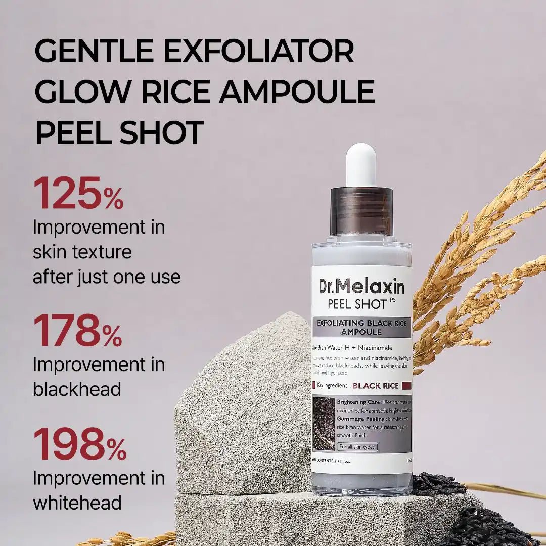 Dr. Melaxin Peel Shot Exfoliating Black Rice Ampoule 80ml - Al Himyan Perfumes | عطور هميان | Oud & Luxury Fragrances - Dr. Melaxin