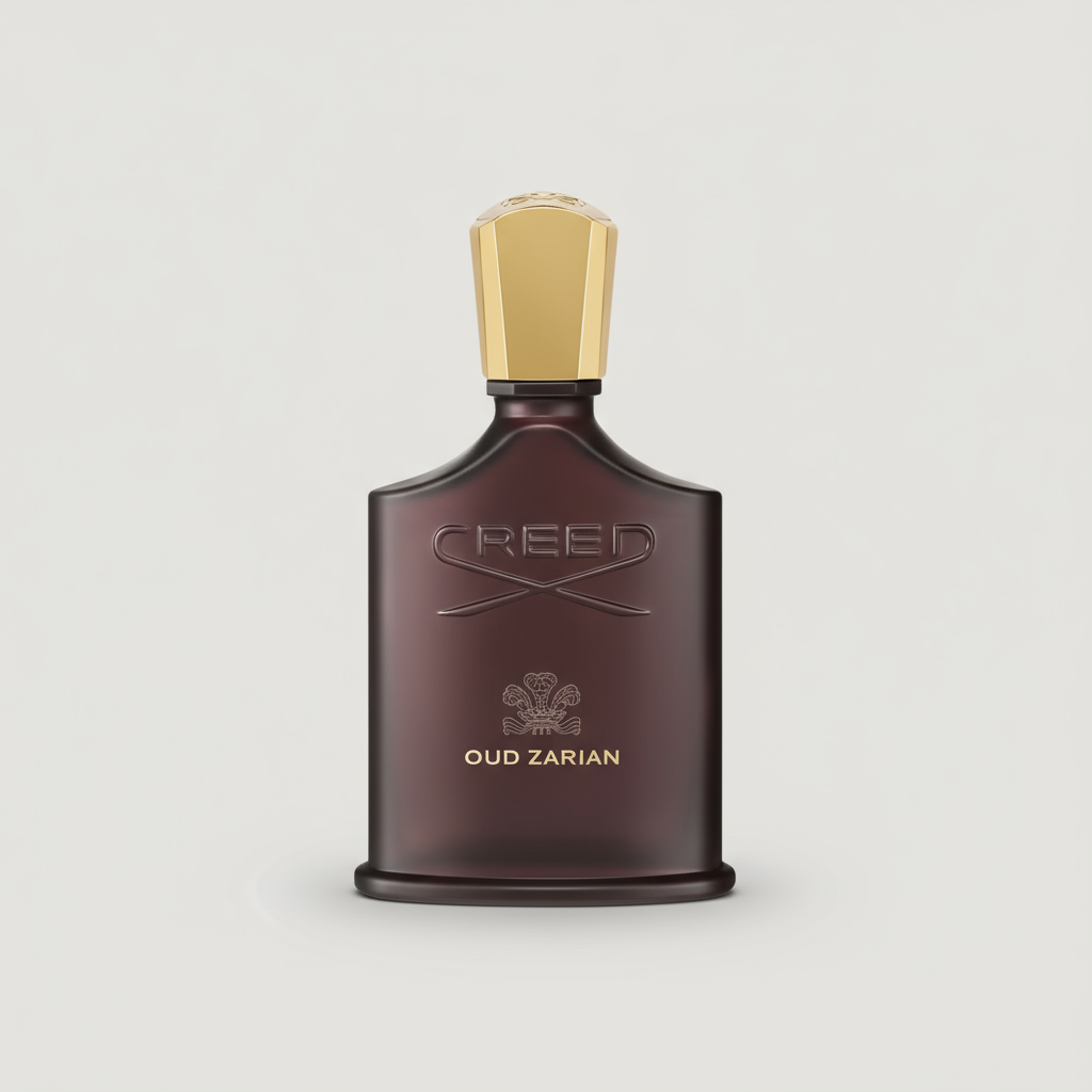 Creed Oud Zarian perfume bottle on a light gray background