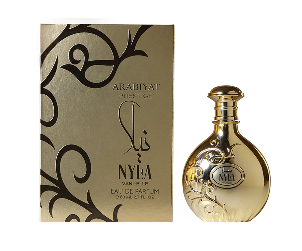 Arabiyat Prestige Nyla Vani-elle Unisex EDP 80ml bottle and box