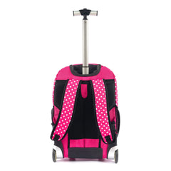Pierre Cardin Backpack Trolley with Lunch Bag + Pencil Case black with White Polka Dots