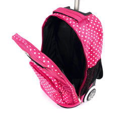 Pierre Cardin Backpack Trolley with Lunch Bag + Pencil Case black with White Polka Dots