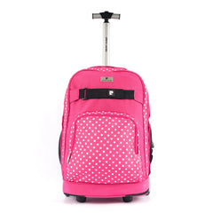 Pierre Cardin Backpack Trolley with Lunch Bag + Pencil Case black with White Polka Dots