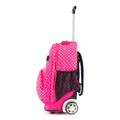 Pierre Cardin Backpack Trolley with Lunch Bag + Pencil Case black with White Polka Dots