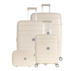 Pierre Cardin Upright Flexible/Hardcase Trolley Set of 4, Champagne