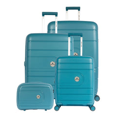 Pierre Cardin Upright Flexible/Hardcase Trolley Set of 4, Champagne