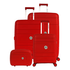 Pierre Cardin Upright Flexible/Hardcase Trolley Set of 4, Champagne