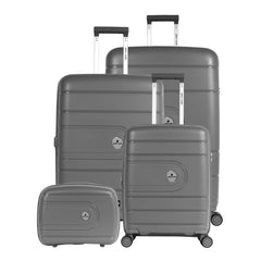 Pierre Cardin Upright Flexible/Hardcase Trolley Set of 4, Champagne