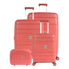 Pierre Cardin Upright Flexible/Hardcase Trolley Set of 4, Champagne